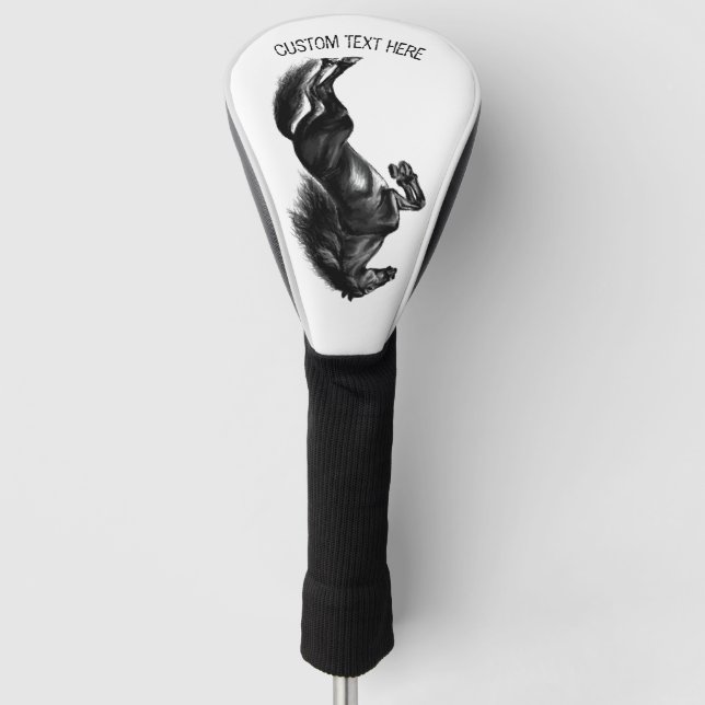 Upright Horse Golf Head Cover with Custom Text (Front)