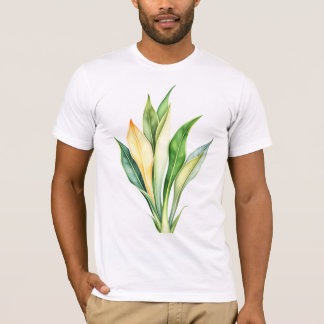 Upright long leaves in yellow and green T-Shirt