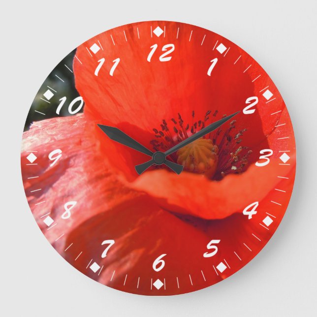 Upright Poppy Large Clock (Front)