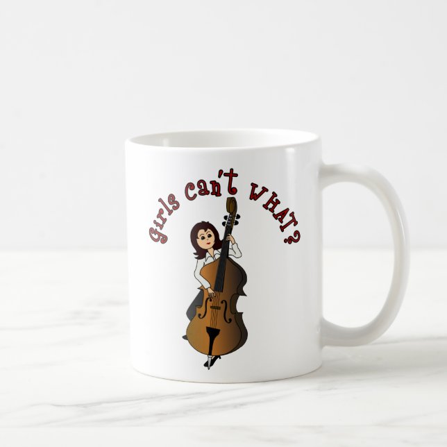 Upright String Double Bass Girl Coffee Mug (Right)