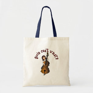 Upright String Double Bass Girl Tote Bag