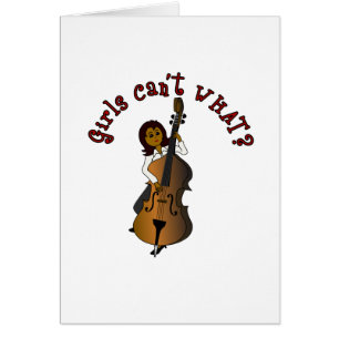 Upright String Double Bass Player Woman