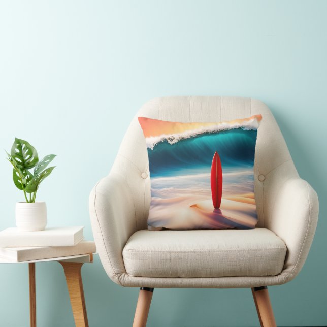 Upright Surfboard With Big Wave Cushion (Chair)