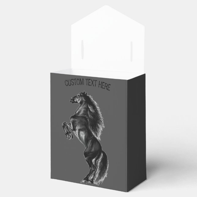 Upright Wild Horse Gift Box with Custom Text (Opened)