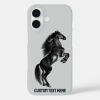 Upright Wild Horse iPhone Case with Custom Text