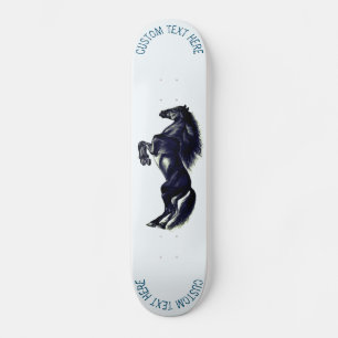Upright Wild Horse Skateboard with Custom Text