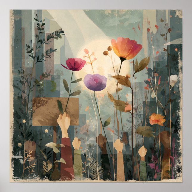 Uprising in Bloom - Solarpunk Poster (Front)