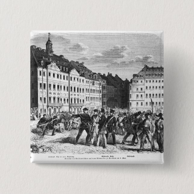 Uprising in Dresden 15 Cm Square Badge (Front)