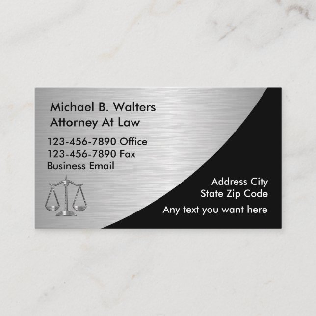 Upscale Attorney business cards (Front)