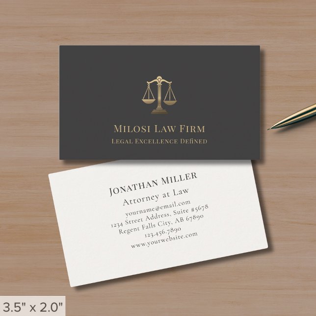 Upscale Attorney Lawyer Law Firm Business Card (Creator Uploaded)