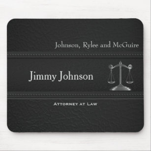 Upscale Black Leather - Lawyer Design Mouse Pad