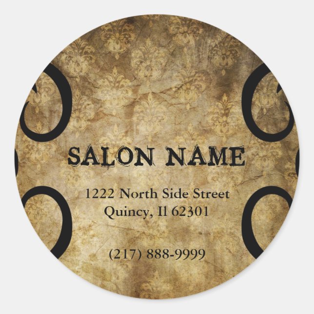 Upscale Classy Swirl Business Sticker (Front)