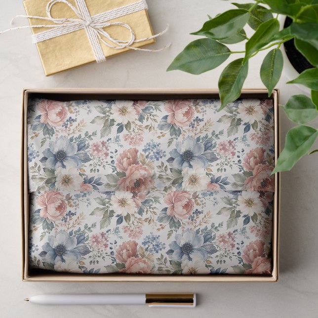 Upscale Hand-Painted Watercolor Clusters Tissue Paper (Gift)