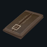 Upscale Monogram Chocolate Leather Trifold Wallet<br><div class="desc">Wallet ready for you to personalise. Featuring an eye-catching design in a beautiful Upscale Monogram Chocolate Faux Leather which includes an area for your name, company name or your just add your own text. ✔Note: Not all template areas need changed. 📌If you need further customisation, please click the "Click to...</div>