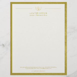 Upscale office golden leather look and gold lawyer custom letterhead