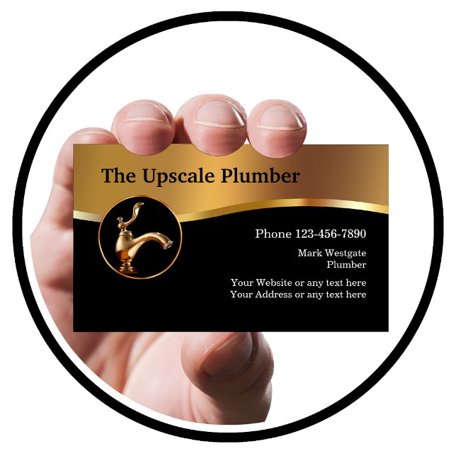Upscale Plumber Service Business Cards (Creator Uploaded)