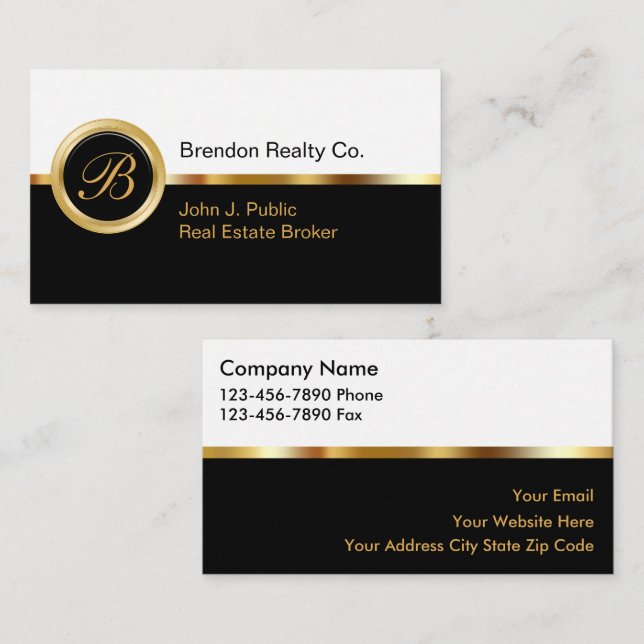 Upscale Real Estate Business Cards (Front/Back)