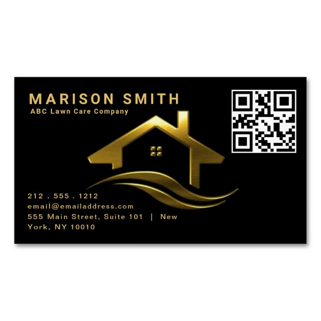 Upscale Real Estate Design Magnetic  Magnetic Business Card (Front)