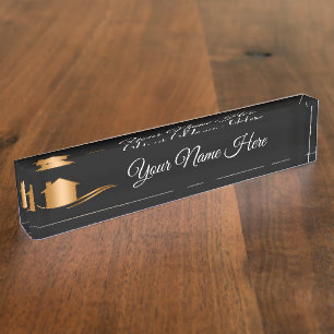 Upscale Real Estate Desk Accessory Nameplate