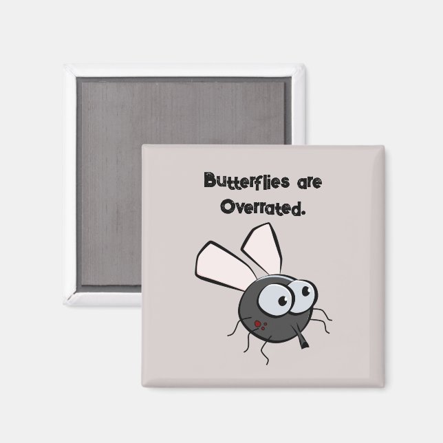 Upset Mosquito Thinks He's Cute Funny Bug Cartoon Magnet (Front/Back)