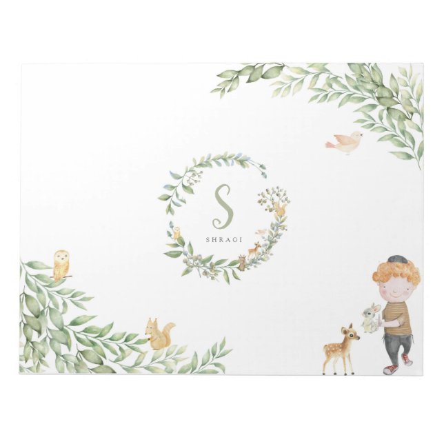 Upsherin Forest Animal Placemats Notepad (Front)