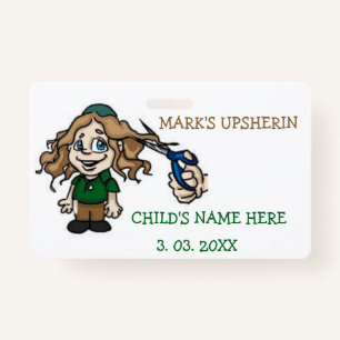 Upsherin I.D Badge Invitation Birthday ID Badge