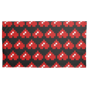 Upside Down 8 Bit Pixel Heart Pillowcase