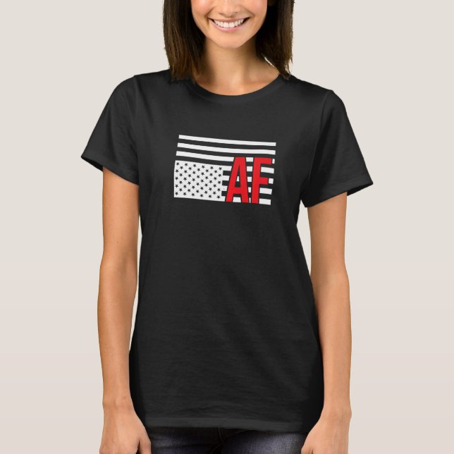 Upside Down American Flag  In Distress Af Protest T-Shirt (Front)