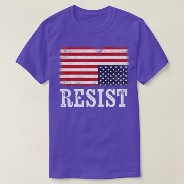 Upside Down American Flag Resist Distress United S T-Shirt (Design Front)