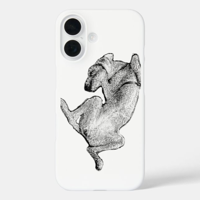 Upside Down and Unbothered – Dog Art Phone Case (Back)