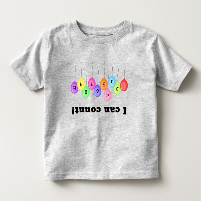 Upside Down Balloon Counting Toddler T-Shirt (Front)