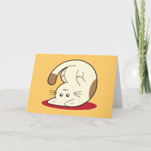 Upside Down Cat Card