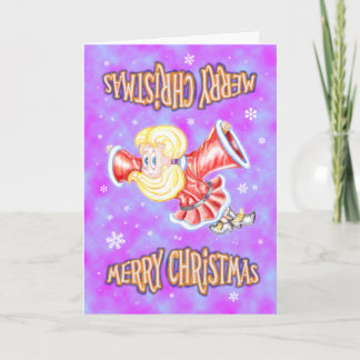 Upside-down Christmas Girl Holiday Card