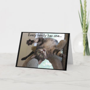 Upside Down Crazy Cat Card