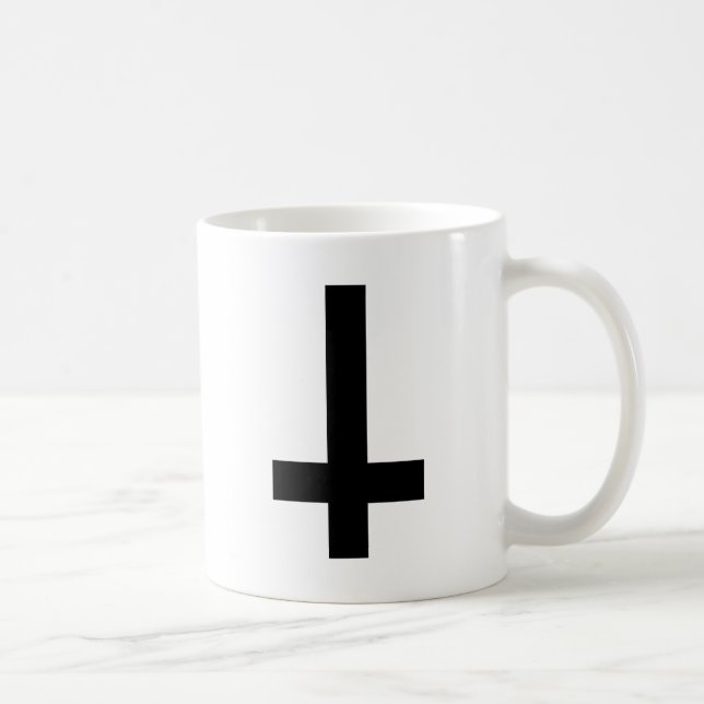 Upside Down Cross Coffee Mug (Right)