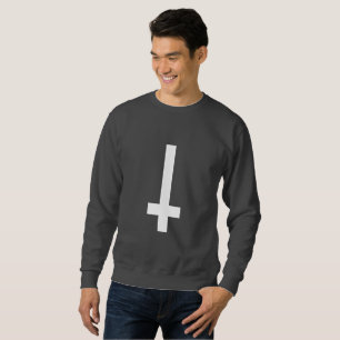 upside down cross mens sweatshirt