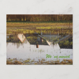 upside down houses, We´ve moved Announcement Postcard