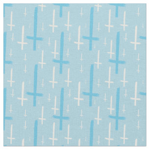 upside down inverted cross pastel blue fabric