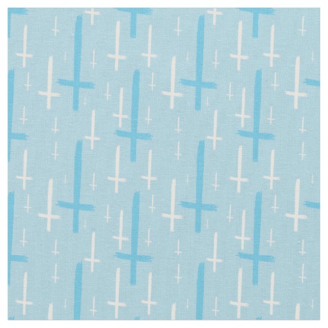 upside down inverted cross pastel blue fabric (Close Up)