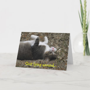 Upside Down Kitty Feel Better Card