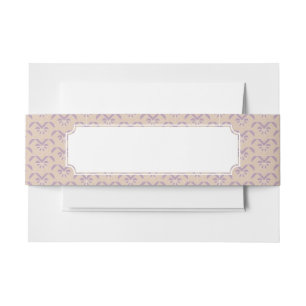 Upside down lavender pattern invitation belly band