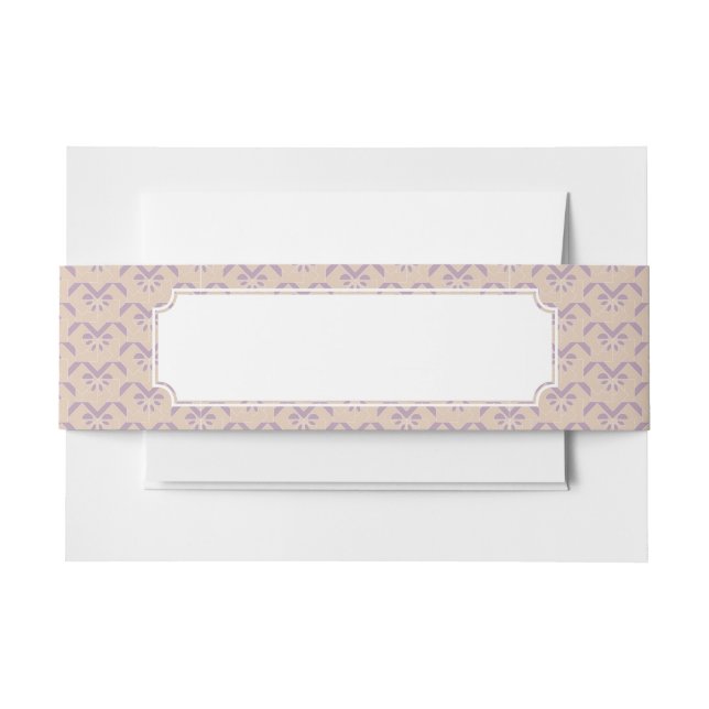 Upside down lavender pattern invitation belly band (Front Example)