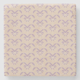 Upside down lavender pattern stone coaster