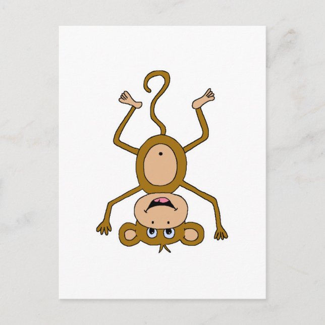 upside down monkey postcard (Front)