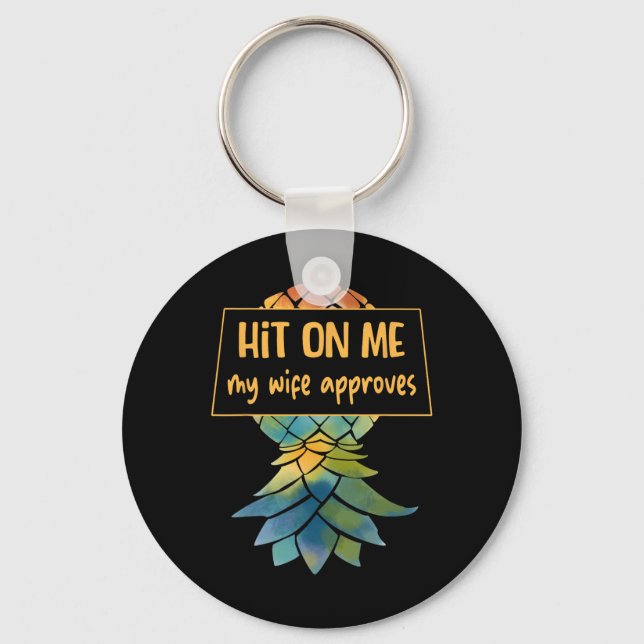 Upside Down Pineapple Cruise Subtle Swinger Funny  Key Ring (Front)