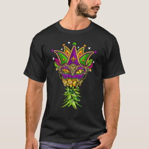 Upside   Down Pineapple Mask Mardi Gras Festival T-Shirt