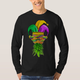 Upside Down Pineapple Mask Mardi Gras Jester Hat M T-Shirt