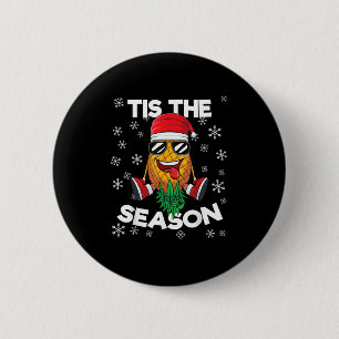 Upside Down Pineapple Santa Tis Season Christmas S 6 Cm Round Badge