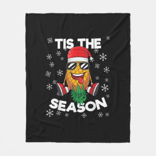 Upside Down Pineapple Santa Tis Season Christmas S Fleece Blanket