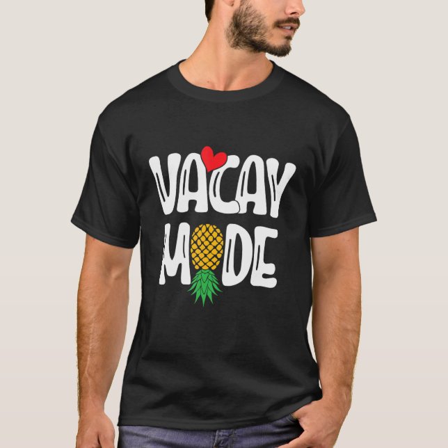 Upside Down Pineapple Sharing Swinger Vacation T-Shirt (Front)